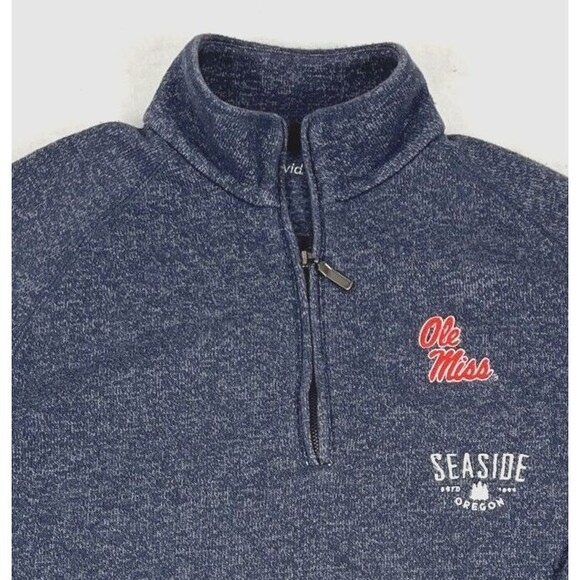 Womens Sweatshirt Gray Pullover1/4 Zip Seaside Oregon Ole Miss SZLG Lightweight - Picture 9 of 12